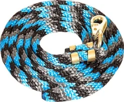 Mustang Black, Turquoise And Grey 9' Bull Lead Rope