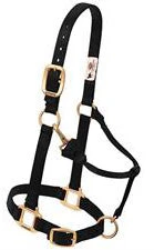Weaver Leather Yearling Adjustable Chin And Throat Snap Halter - Black