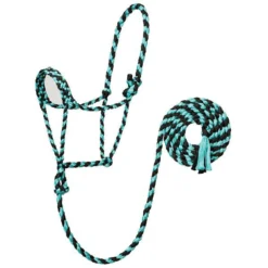 Weaver Leather Weaver Mint/Black Rope Halter With Lead