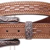 Women's Brown Rhinestone Metal Stud Belt