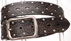 Women's Black Embossed Belt