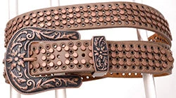 Women's Brown Laser Cut Studded Belt 1 Women's Brown Laser Cut Studded Belt