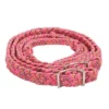 Pink Rainbow Glitter Braided Barrel Reins