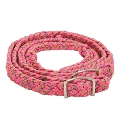 Pink Rainbow Glitter Braided Barrel Reins