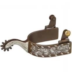 Antique Brown Engraved Buckstitch Spurs