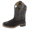 Kid's Black Distressed Black Square Toe Boots