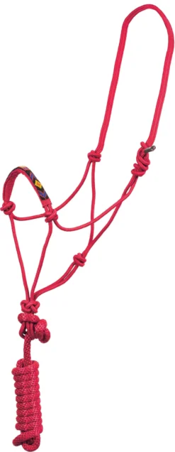 Mustang Beaded Rope Halter - Red