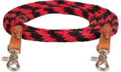 Mustang Red And Black Round Trail Reins