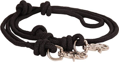 Mustang Black Knotted Barrel Reins 1 Mustang Black Knotted Barrel Reins
