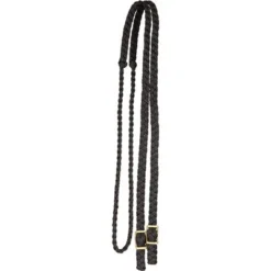 Mustang Black Flat Braided Trail Reins