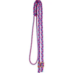 Mustang Purple, Turquoise And Hot Pink Flat Braided Trail Reins