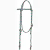 Mustang Pink, Turquoise, And Lime Browband Headstall