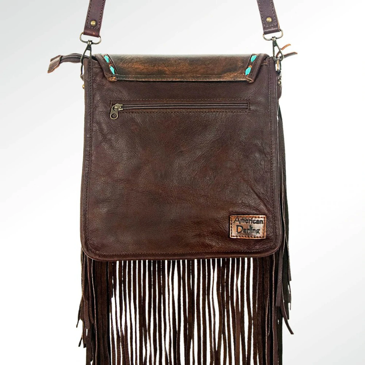 American Darling Cactus Tooled With Fringe Purse 6 American Darling Cactus Tooled With Fringe Purse - Image 6