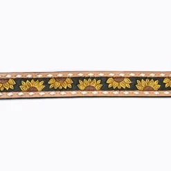 American Darling Tooled Sunflower Belt -Heydudes Cowboy Shop ADBLF102D