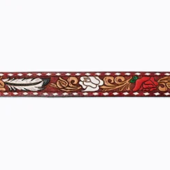 American Darling Red & White Flower Tooled Belt -Heydudes Cowboy Shop ADBLF118D