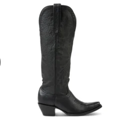 Allen Boots "Cassidy" Black Tall Soft Leather Pointed Toe Boot -Heydudes Cowboy Shop AL10098