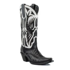 Azulado Black & White Phoenix Snip Toe Boot -Heydudes Cowboy Shop AZ10027a