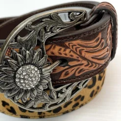 Leopard Sunflower Tooled Belt -Heydudes Cowboy Shop Angel Ranch D140001802 3 1024x1024 950a8b46 2d33 482d a5fa c252988738d8