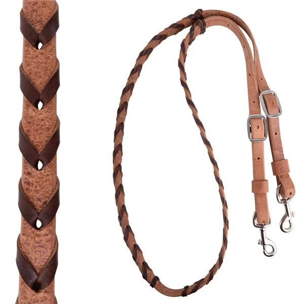 Martin Saddlery 3/4" Chocolate Latigo Lacing Barrel Reins 1 Martin Saddlery 3/4" Chocolate Latigo Lacing Barrel Reins