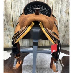 Circle Y 14 Inch Clover Leaf Barrel Saddle -Heydudes Cowboy Shop Barrelfront