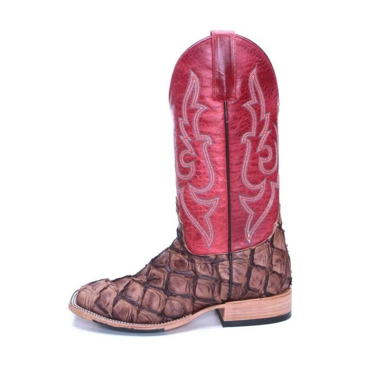 Macie Bean Distressed Brown Big Bass Red Top Boots 2 Macie Bean Distressed Brown Big Bass Red Top Boots - Image 2
