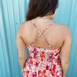 Red Floral Sless Dress -Heydudes Cowboy Shop CD02582c