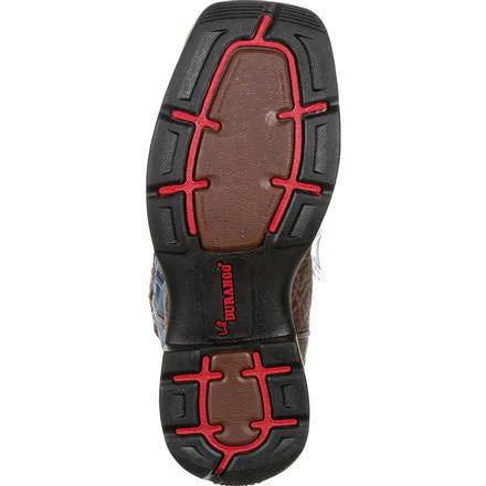 Durango Kid's Lil' Rebel Chocolate Faux Elephant And Navy SQ Toe Boot 7 Durango Kid's Lil' Rebel Chocolate Faux Elephant And Navy SQ Toe Boot - Image 7