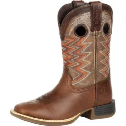 Durango Youth Brown And Orange Chevron Square Toe Boot