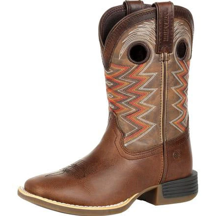 Durango Youth Brown And Orange Chevron Square Toe Boot 1 Durango Youth Brown And Orange Chevron Square Toe Boot