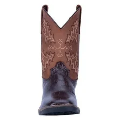 Dan Post Kid's Chocolate Gator Print Boots -Heydudes Cowboy Shop Dan Post Western Boots Boys Al E Gator Square Toe 8 Shaft 1