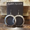 Large Circle Silver Engraved Earrings
