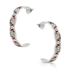 Montana Silversmiths Montana Silver Rose Flower Hoop Earrings