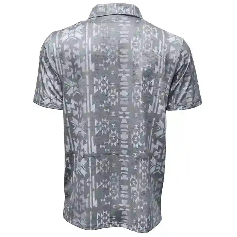 Hooey Two Tone Grey Aztec Polo 2 Hooey Two Tone Grey Aztec Polo - Image 2
