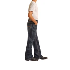 Hooey Boys Thick Curve Logo Bootcut Jeans -Heydudes Cowboy Shop HYBD0BR10Q B
