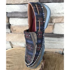WE Exclusive ~ Twisted X Men's Grey Aztec Slip On Moc -Heydudes Cowboy Shop IMG 0704 scaled