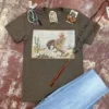Women's Heather Brown Bucking Short Sleeve Tee