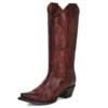 Circle G Wine Embroidered Snip Toe Boot