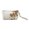 Tan And White Hide Clutch