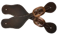 Brown Medium Crazy Horse Leather Spur Straps