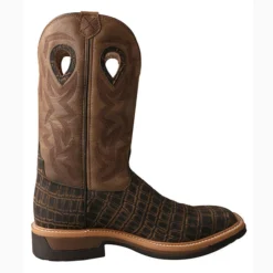 Twisted X Men's Brown Caiman Print 12" Alloy Lite Square Toe Boot -Heydudes Cowboy Shop MLCA003 RT 510x700 1