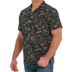 Cinch Men's Black Neon Sign Short Sleeve -Heydudes Cowboy Shop MTW1401025 2 29417