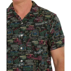 Cinch Men's Black Neon Sign Short Sleeve -Heydudes Cowboy Shop MTW1401025 4 17673