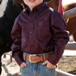 Infant Cinch Purple Long Sleeve Button Down