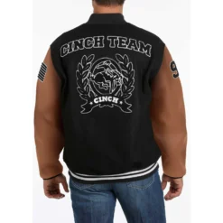 Cinch Black And Brown Letterman Jacket