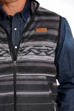 Cinch Men's Black & Grey Fleece Vest -Heydudes Cowboy Shop MWV15850023