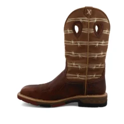 Twisted X Rustic Brown/Lion Tan Alloy Square Toe -Heydudes Cowboy Shop MXBAW05 02