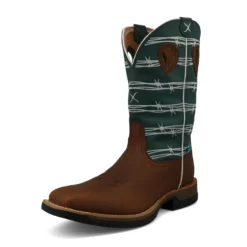 Twisted X Brown And Green-Blue Tech X Boot