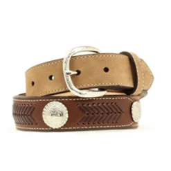 Nocona Men's Brown Ribbon Concho Belt