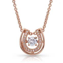 Montana Silversmiths Montana Silver Dancing With Luck Rose Gold Horseshoe Necklace