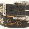Nocona Women's Black Floral Embroidered Belt